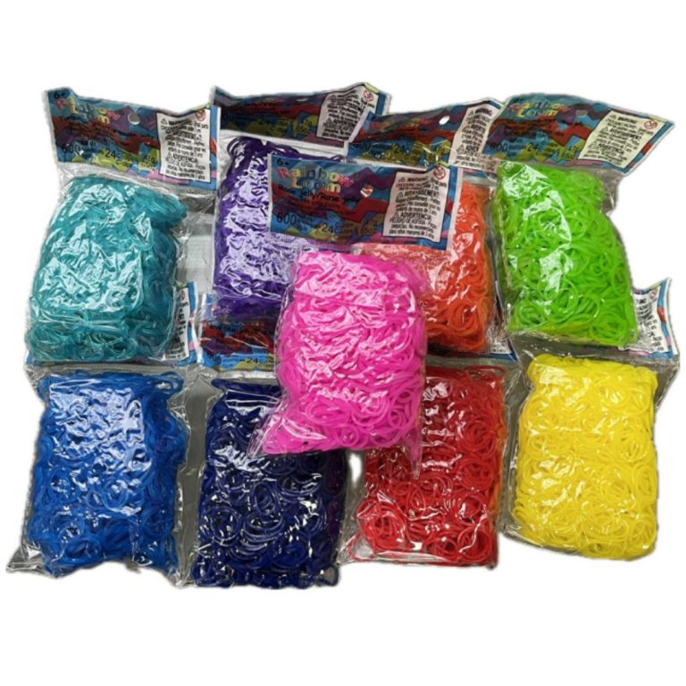 Rainbow Loom – 300 élastiques Bleus à Paillettes + 12 Fermoirs – Original – Exclusivité France