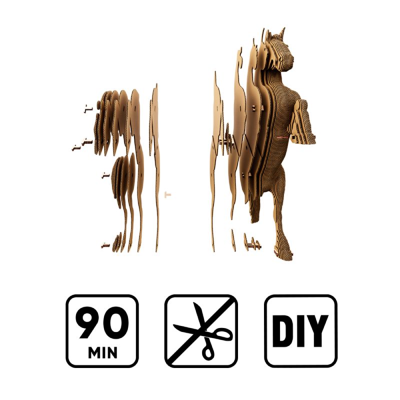 STC Déco Carton 3D à Assembler - Modèle Cheval Grand Format