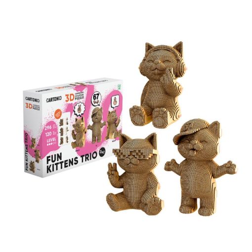 CArtonic trio de chatons amusants